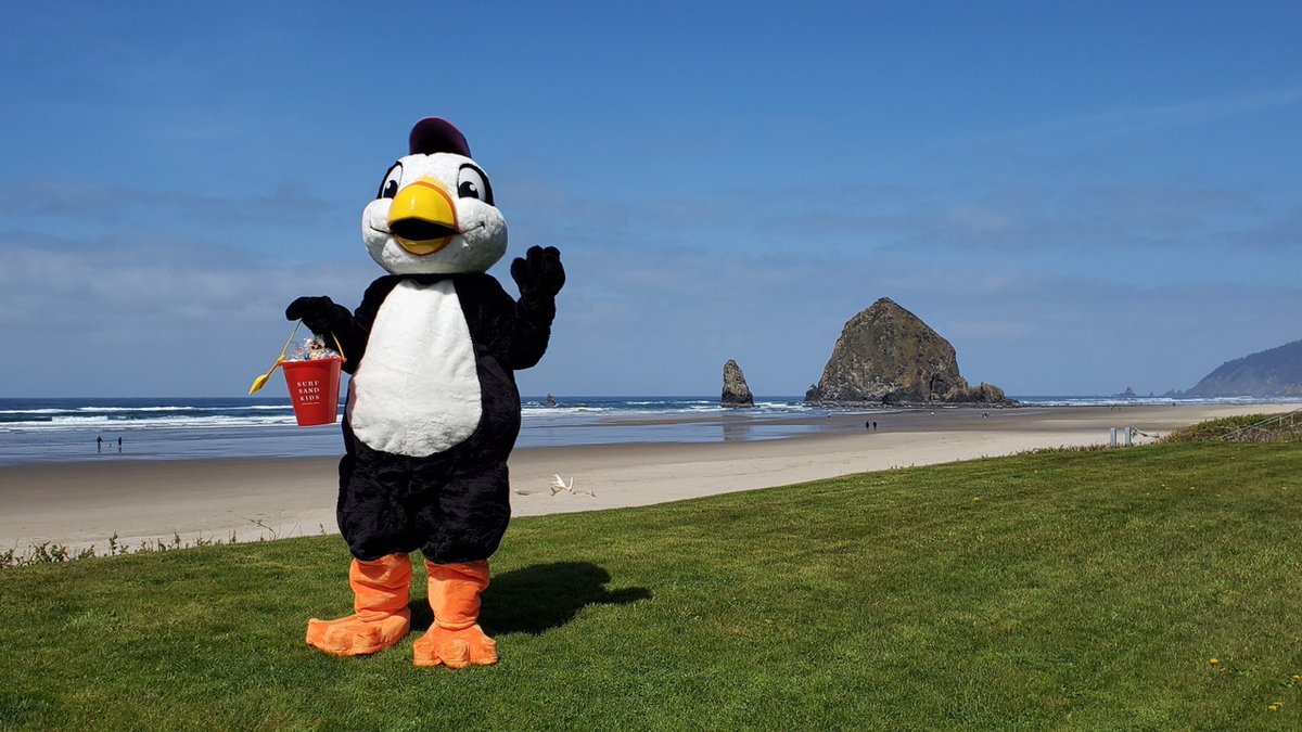 Taffy the Puffin, town mascot of Cannon Beach, is here to wish all of you a happy and safe Easter!
