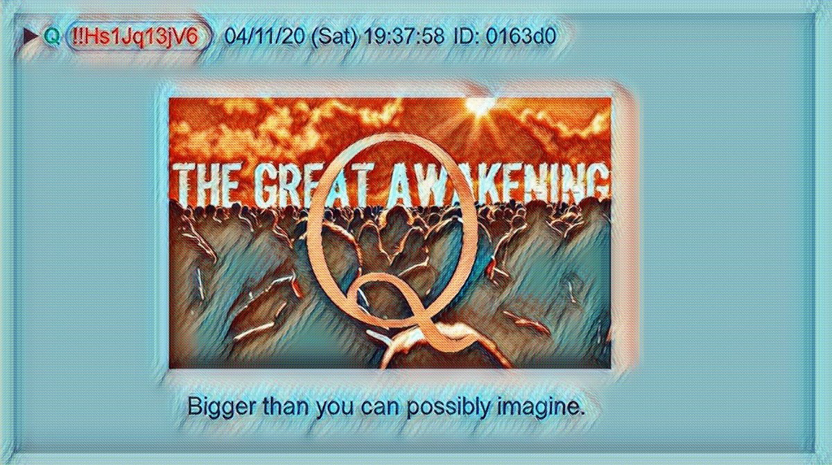 1) This is my  #Qanon thread for April 12, 2020Q posts can be found here: https://qanon.pub/   https://qmap.pub/   Android apps: http://bit.ly/Q-Map               http://bit.ly/Q-alerts         My Theme: Bigger Than You Can Possible Imagine