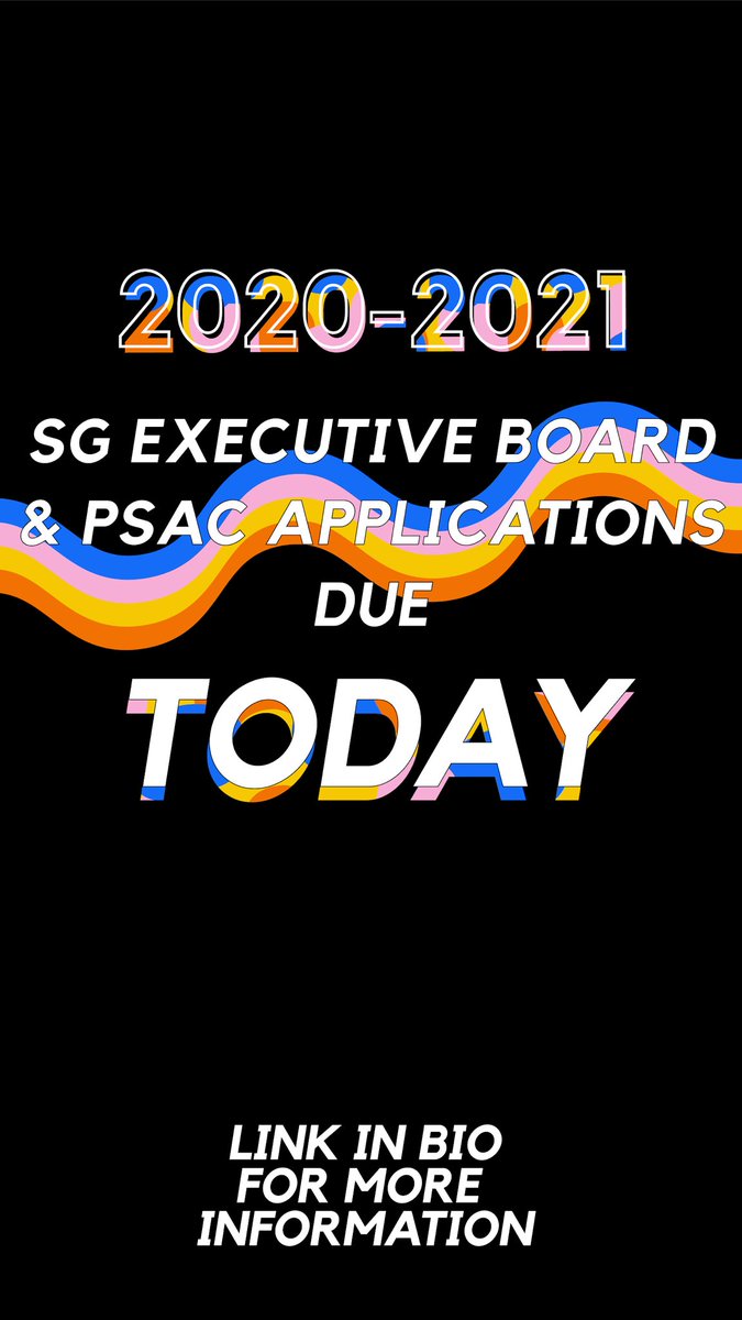 Exec &amp; PSAC applications are due tonight at midnight! Check out the link in bio, and DM if you have any questions at all!