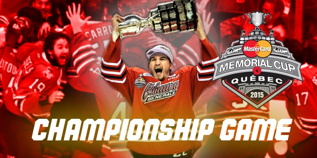 7 PM TONIGHT!

The 2015 <a href="/CHLMemorialCup/">Memorial Cup presented by Kia</a> Championship game is on Rogers tv and rogerstv.com/durham (Free stream)

DJ Smith and the <a href="/Oshawa_Generals/">Oshawa Generals</a> go the distance with the <a href="/Kelowna_Rockets/">Kelowna Rockets</a>.

Keep an eye on rookie <a href="/acirelli22/">Anthony Cirelli</a>. We hear he's pretty good 😉