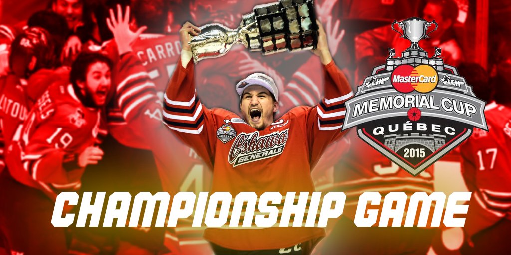 7 PM TONIGHT! The 2015 @CHLMemorialCup Championship game is on Rogers tv and rogerstv.com/durham (Free stream) DJ Smith and the @Oshawa_Generals go the distance with the @Kelowna_Rockets. Keep an eye on rookie @acirelli22. We hear he's pretty good 😉