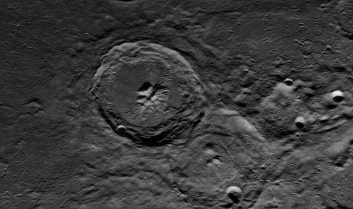 From the  #moon livestream last night, with guest  @fcain, on  #YurisNight:Theophilus crater and the surrounding area. #astrophotography  #lunar  #astronomy