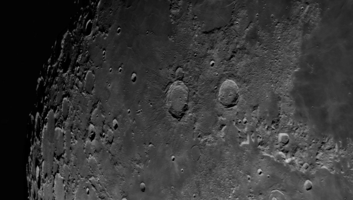 From the  #moon livestream last night, with guest  @fcain, on  #YurisNight:Notable crater names of Sheepshanks, Galle, Aristoteles and Eudoxus, within Mare Frigoris. #astrophotography  #lunar  #astronomy