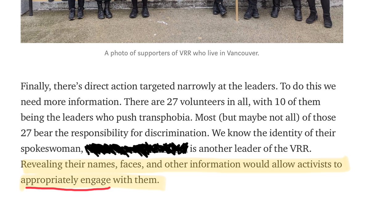  “…direct action targeted narrowly at the leaders. …. Most… of those 27 [volunteers] bear the responsibility…. We know the identity [2 volunteers]. Revealing their names, faces, and other information would allow activists to appropriately engage with them.” 