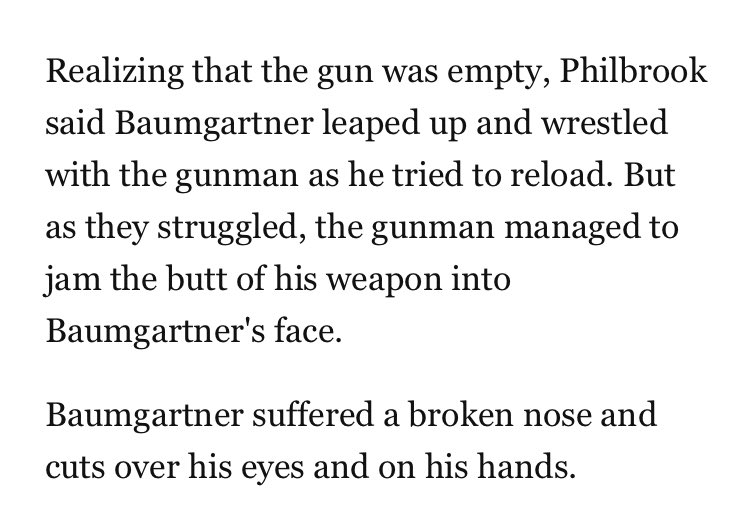 You think I’m exaggerating about the hero part? He helped save so many people during a shooting at IBM in Maryland in 1982 by wrestling with the gunman, giving people time to leave the floor.