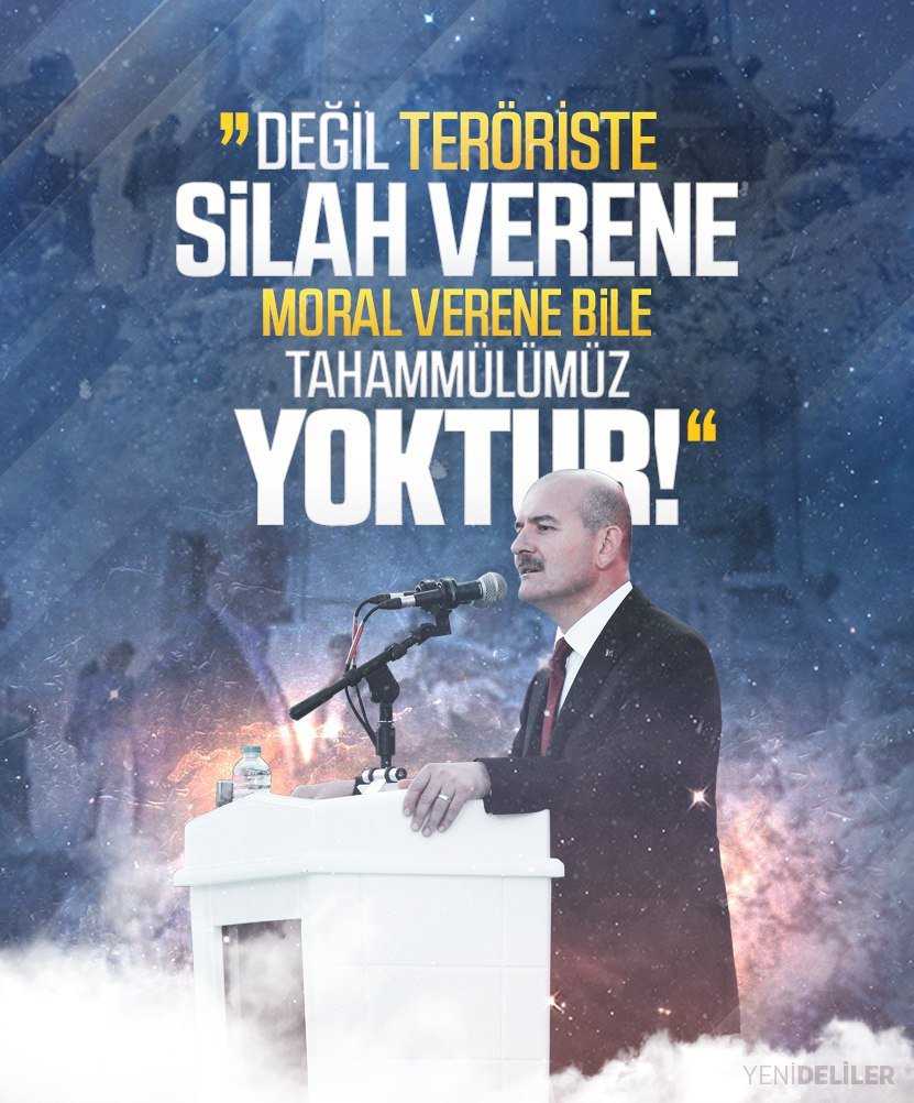slmhktn's tweet photo. "Değil Teröriste Silah Verene, Moral Verene Bile Tahammülümüz Yoktur."
Süleyman Soylu #SüleymanSoylu https://t.co/sj3B6X5Eyb