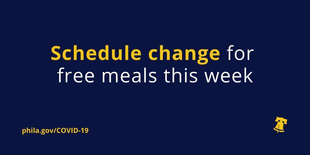 There will be no free food distributed on Monday, April 13. Meals will be available on Tuesday, April 14 and Thursday, April 16.
 
This includes School District sites and City-supported sites. Find a location near you for Tuesday ➡️ bit.ly/2Vm310h
