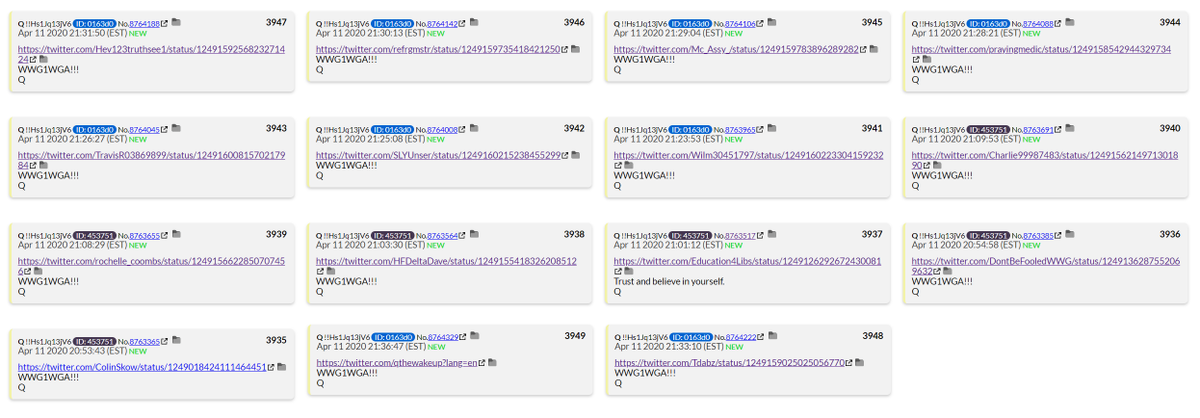 5) To prove that Q's following isn't merely a few thousand baby-boomers in America's Heartland (as the media claim),  #Qanon occasionally posts messages of support from around the world.