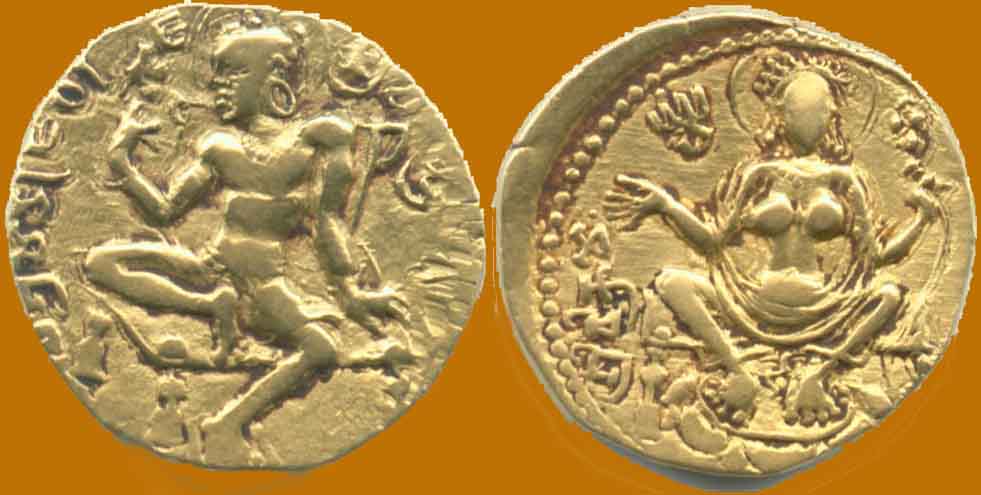 Chandra Gupta Vikramaditya minted several types of gold coins. The gold content in these coins is far greater than any previous era coins, indicating the prosperity of India.1) Lion Slayer type ;2) Couch type ;3) Chattra Type ;4) Horseman type ;5) Archer type