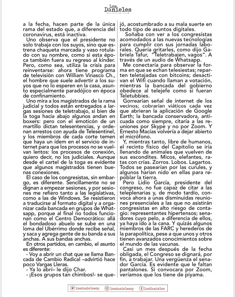 LosDanielesFans's tweet photo. Las dos columnas en PDF. https://t.co/7FrHR0ofVL
