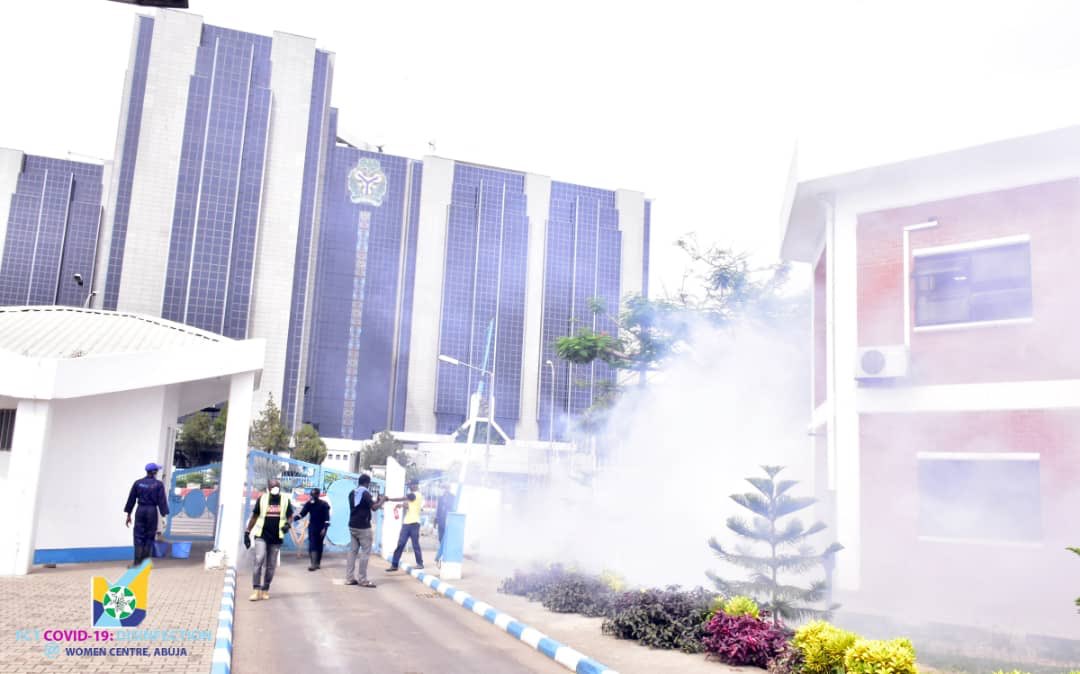 whitenigerian's tweet photo. @OfficialFCTA Minister of State @DrRamatuAliyu continued the supervision of the Fumigation going on around the FCT. #FCTIsWorking #FightingCovidTogetherFCT https://t.co/lTX8mTRa03
