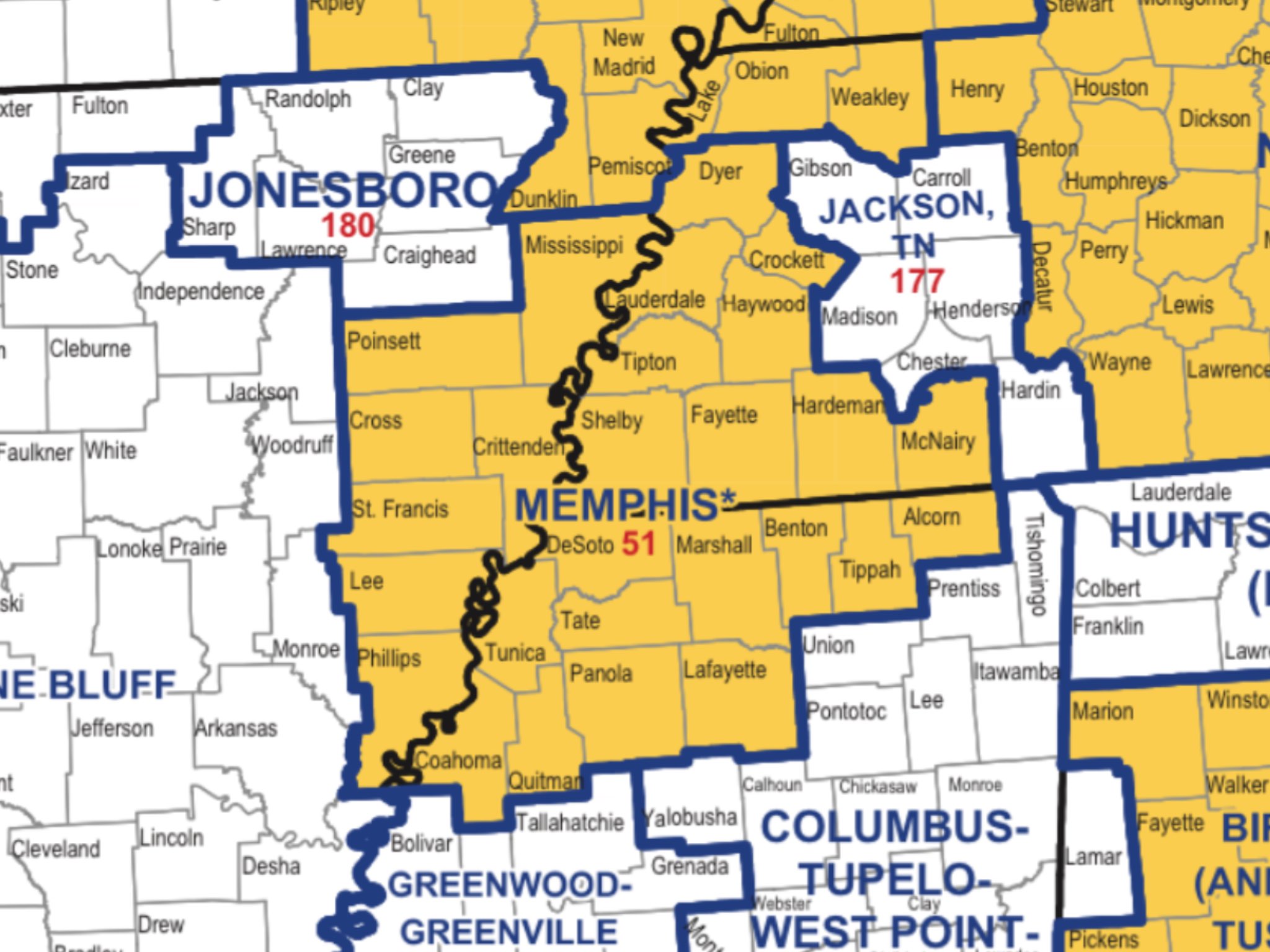 Nielsen Dma Map 2020 Joyce Peterson On Twitter Memphisweather1 Mdorsey91 Hey There Here S The Official Nielsen Map For The Memphis Tv Market Showing The Counties In Our Dma Benton County Ms Has Been A Part Of