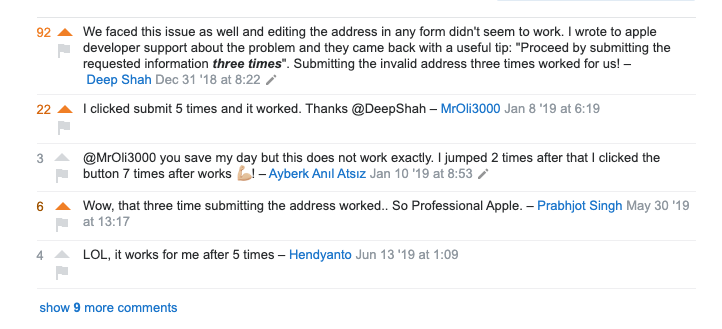 ios a uygulama göndereceğim, form'un bi tanesi çalışmıyor ve stackoverflow da 3-5 defa submit butonuna basın geçiyor demişler, harbiden 5 kere basınca error mesajı success oldu lol