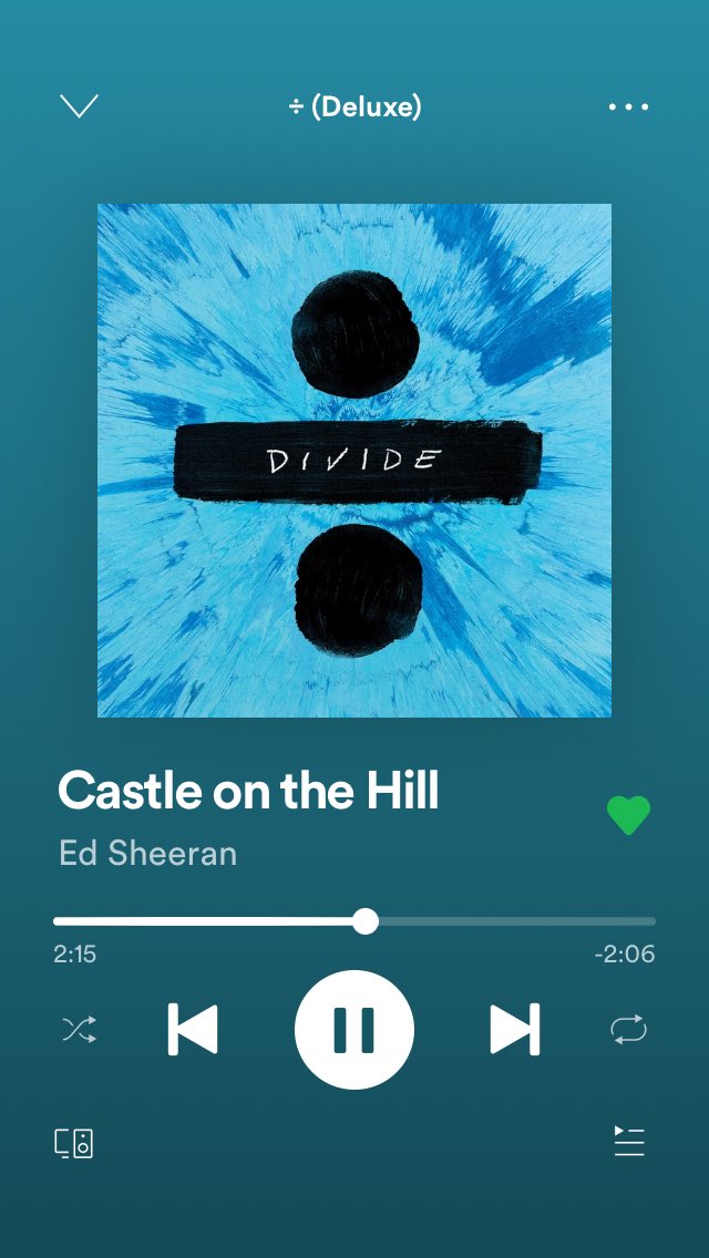 Day 7: A song to drive toI usually listen to the Made in the AM album in the car, but its hard to choose from them, and yesterday i found out that Castle on the Hill by Ed Sheeran is a very good one to drive to