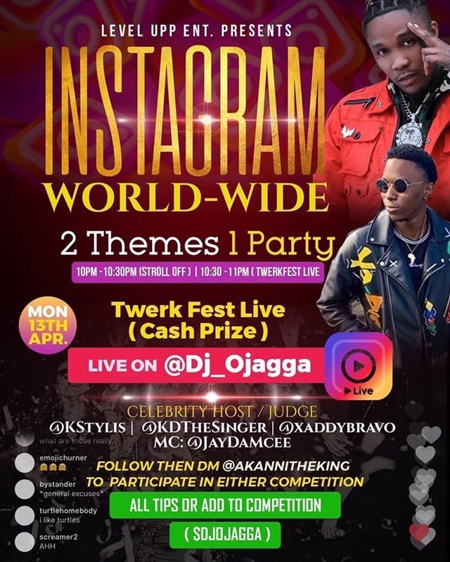 __DMARR's tweet image. #InstgramWorldWide

This Going Be Fun Tomorrow.  Tune In On @o_jagga Instagram Live Tomorrow.

Few Special Guest And More Lit Situations . 

#StrollOff 10:00-10:30PM

#TwerkfestLive 10:30-11:00PM