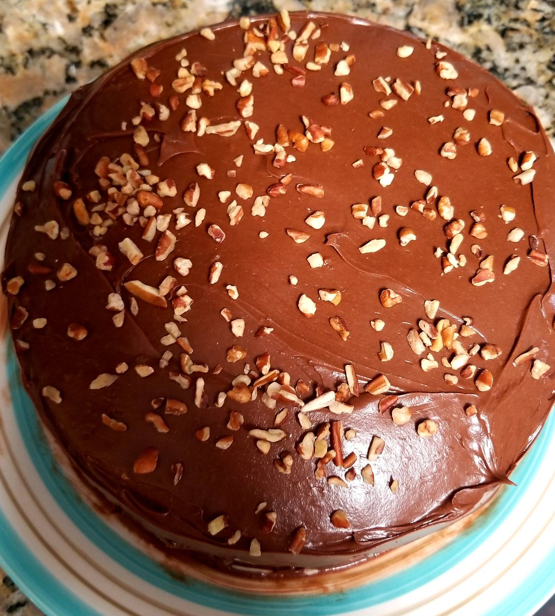 Yellow Butter Cake, Chocolate and Pecans , Don't get it Twisted!