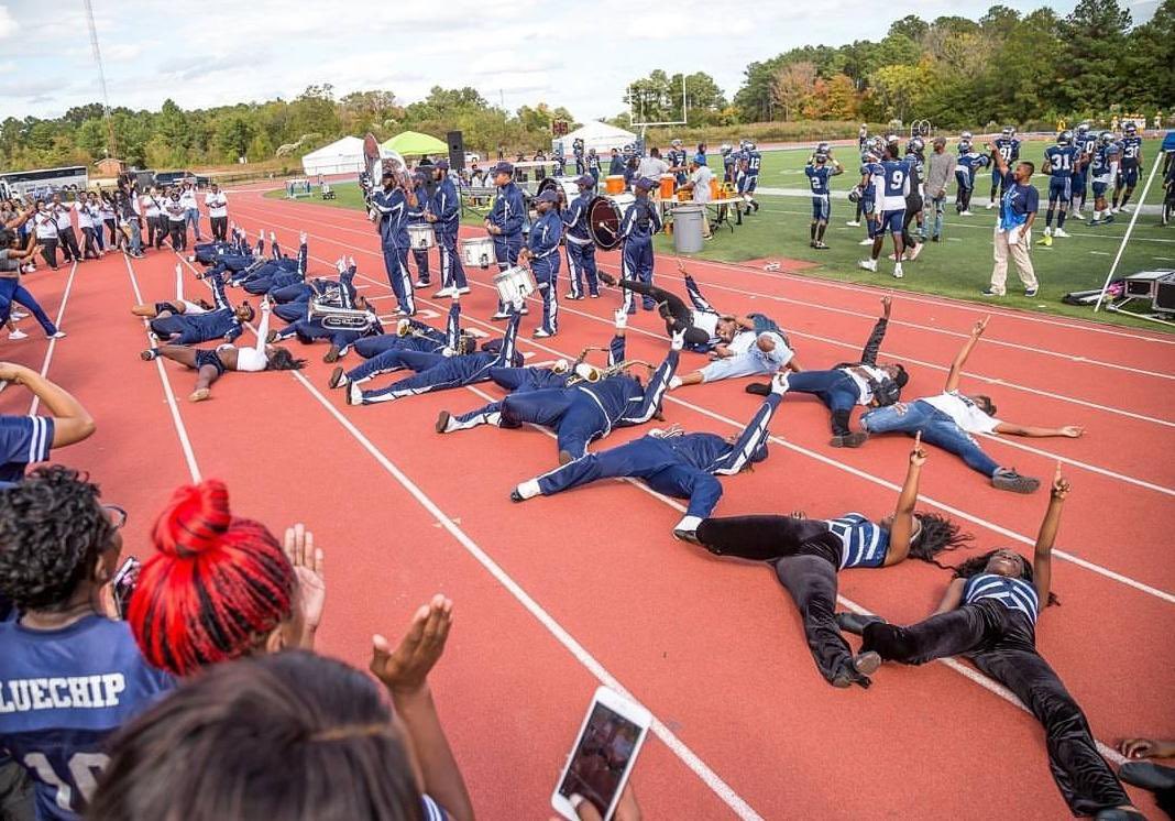 VSU_Explosion's tweet photo. CIAA Band Love 🧡💙
#VSUTX would like 
to send #HBCULOVE to other bands through these challenging times. 
@SAU_News Superior Sound Marching Band @saussmb has lots of energy and pride. Pure heart!
Keep up the outstanding work Falcons!
#SAU #VSU #CIAAUnity https://t.co/a7SmD3bSNX