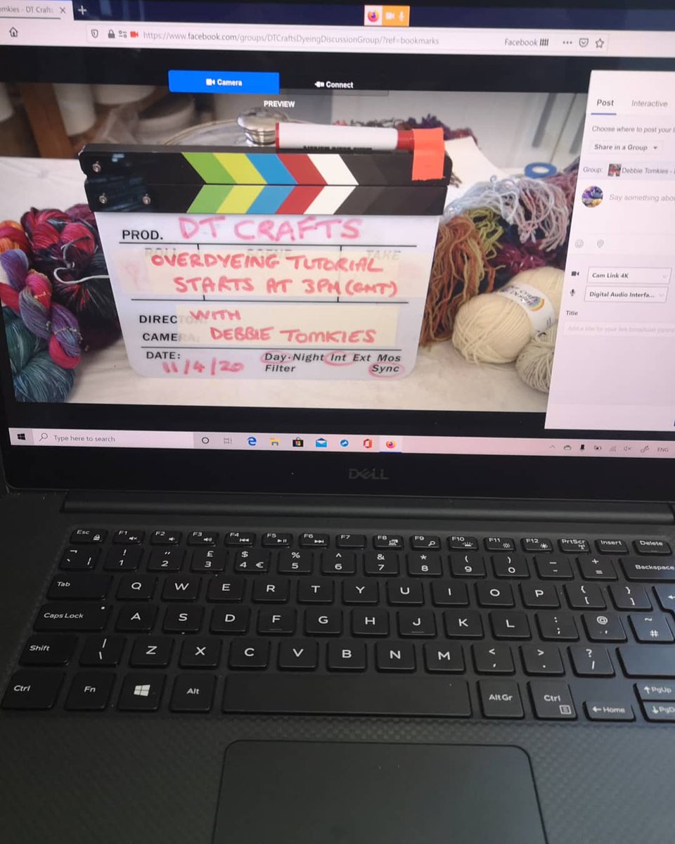PunkDuck66's tweet photo. Behind the scenes of yesterday's inaugural @dtcrafts livestream hand dyeing tutorial. Thank you to everyone who tuned in for your interaction, with some great questions and lovely comments.
#handDyeing #overdyeing #procion #wool #yarn #handdyedyarn #video #cameraOp https://t.co/ovM4AmZe7v