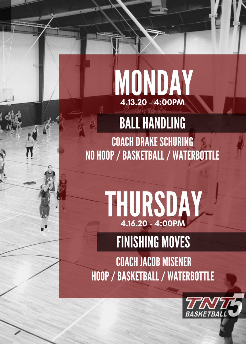 TNT5Basketball's tweet photo. Happy Easter from TNT5 Basketball Development! 🐰🏀

Here is this weeks Instagram Live Workout Schedule! https://t.co/Z2dU7cKtSx