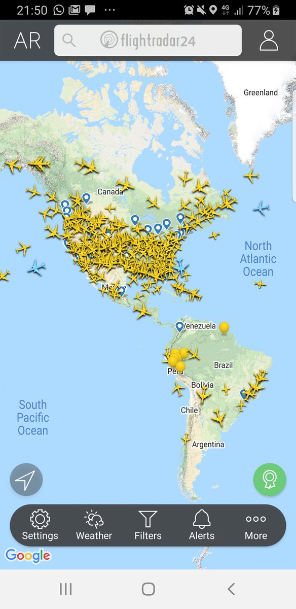 BrezhMalaba's tweet photo. Look at this crazy swarm of commercial flights into &amp; out of the US, Europe and Asia at this very moment. But there are barely a dozen airborne planes in Africa right now. Is air travel not risky, in view of Covid-19, or is someone selling us a dummy? https://t.co/xwvKnGFXvd