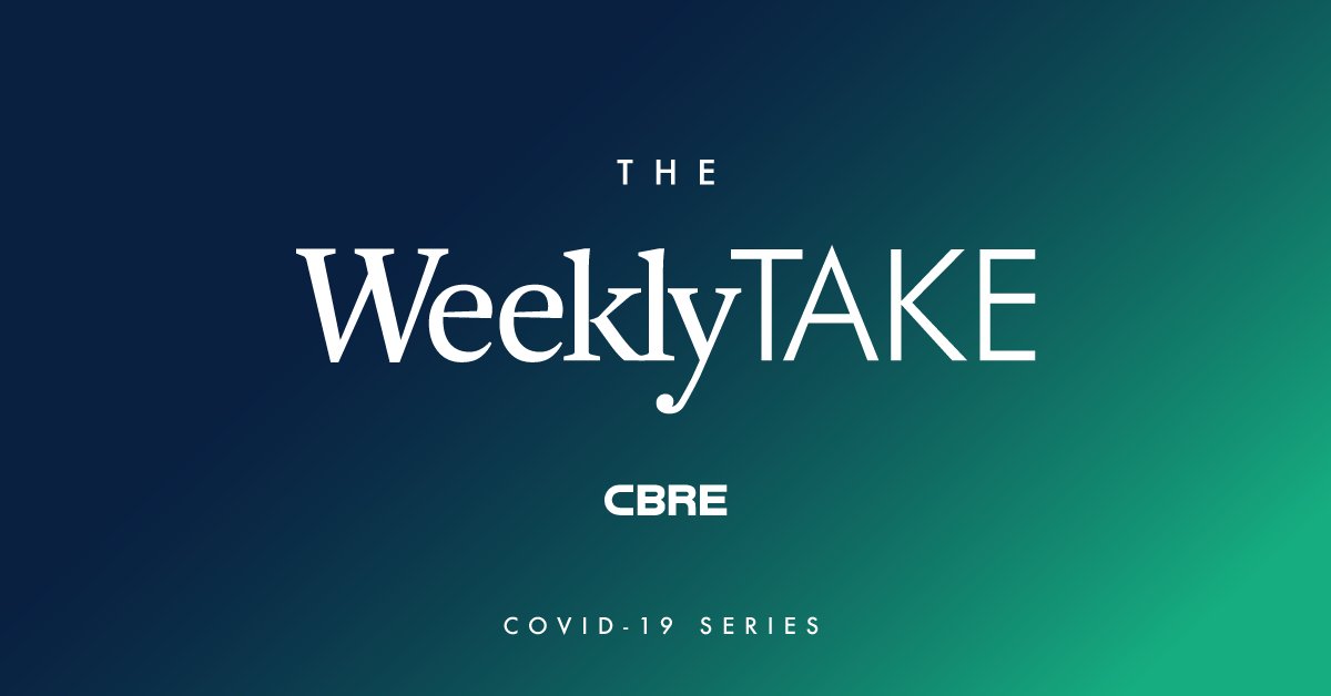 CBRE's tweet photo. Read how this week’s news has impacted the #CRE industry, with insights from Richard Barkham. Then listen to Spencer Levy talk with CBRE’s Managing Director of Retail Capital Markets, Melina Cordero on #TheWeeklyTake podcast: https://t.co/9170EiTSBt https://t.co/Et3pTpy1cI