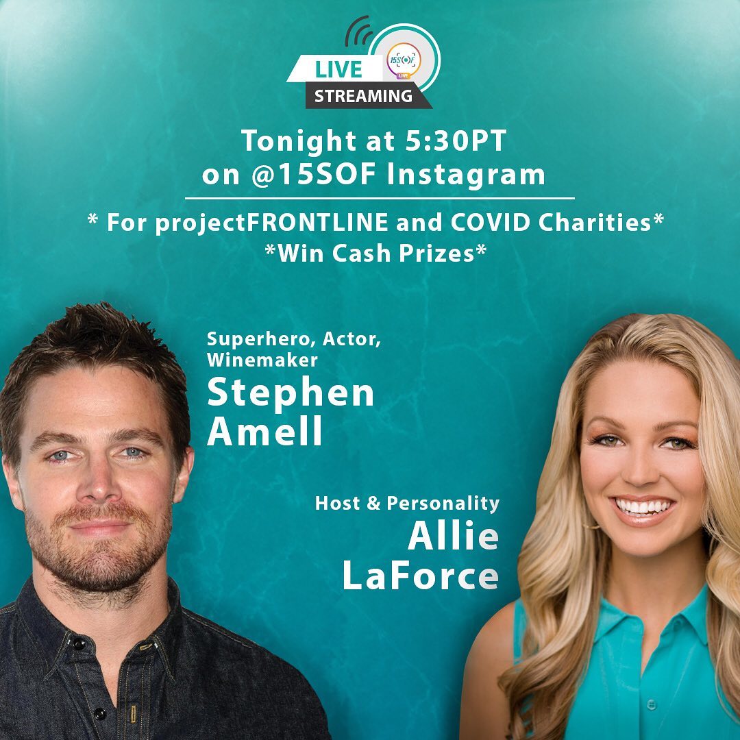 crazyforstephen's tweet image. 📢// Galera, hoje à noite às 21h30 (Horário de Brasília), o @StephenAmell e a @ALaForce estarão fazendo uma Live no Instagram do 15SOF, com intuito de angariar fundos para o #projectfrontline, em prol dos profissionais da saúde.