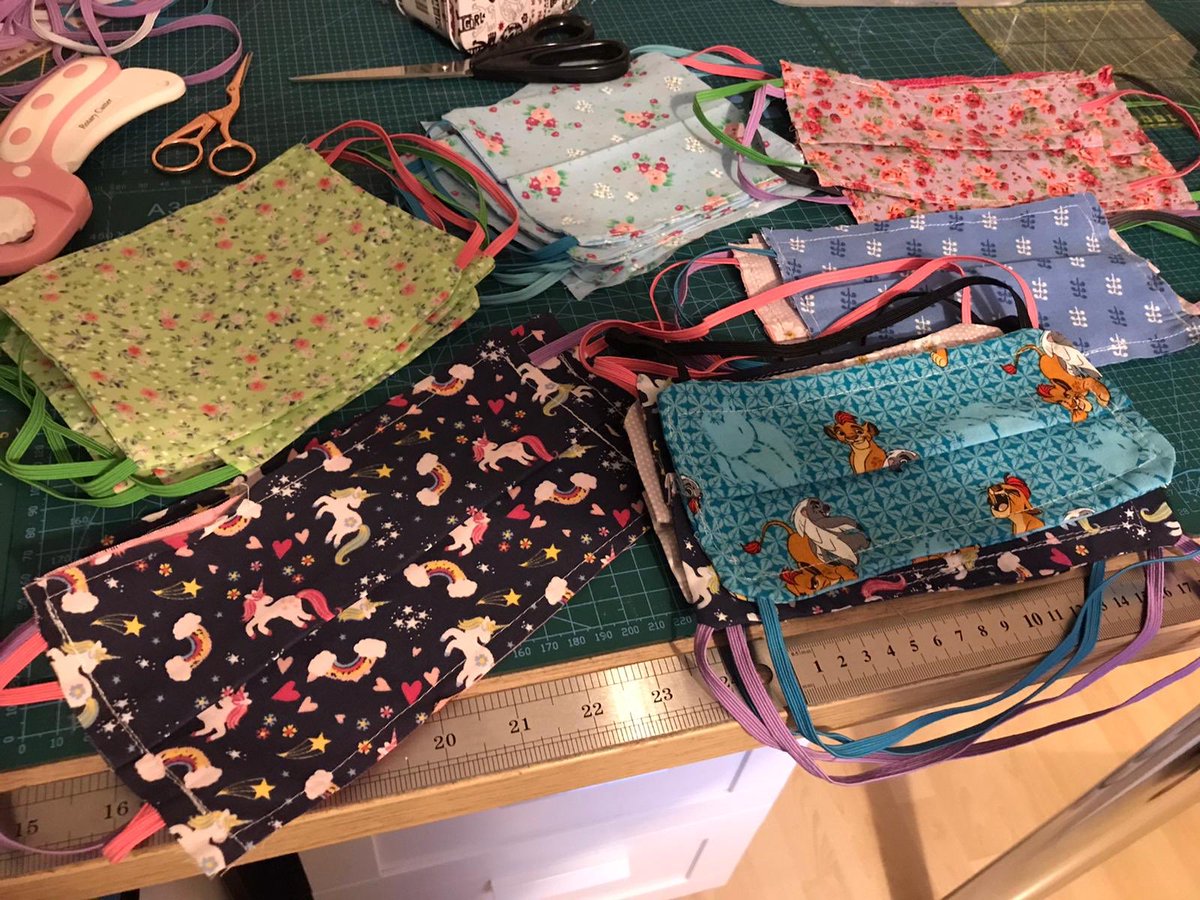 vanessarose1989's tweet photo. My Mum has been hard at work making all these masks for the staff on #Elmward She wants us to keep safe at work and at home 💖💖#teamelm 💖 https://t.co/Fib7OSUVQH