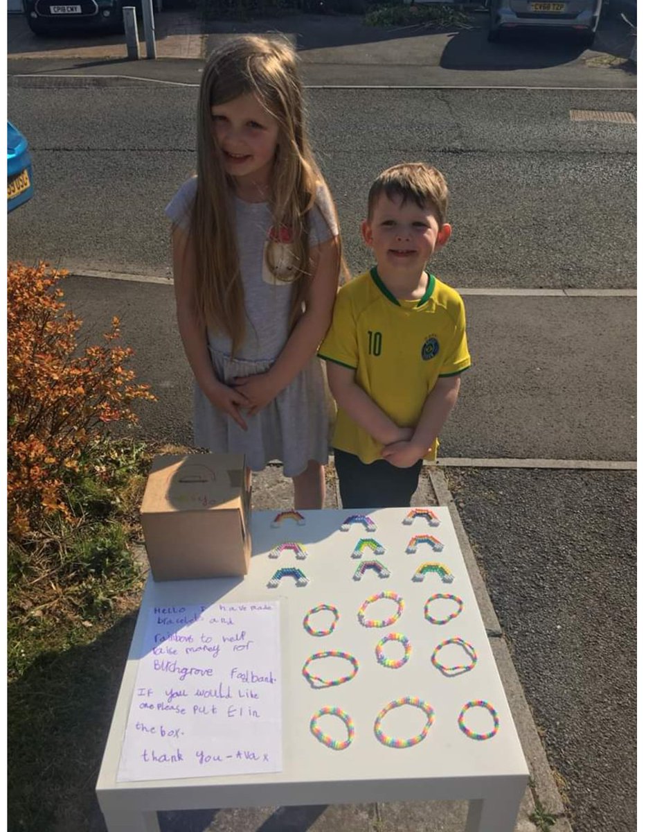 Bcf1911's tweet photo. This is Ava 6yrs old and her brother Josh 4 yrs old. They have raised a staggering £178.41 by selling NHS rainbow and donated all the money to @Bcf1911 a true act of kindness #birchgrovecommunityfoodbank https://t.co/BHVUicNewR