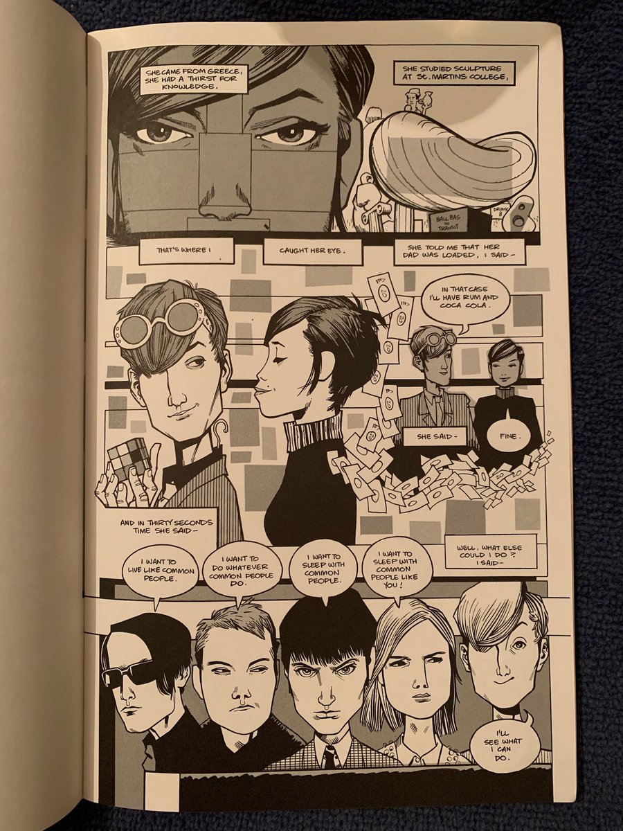 welovepulp's tweet photo. Jamie Hewlett Common People cartoon. Promo material from French record label #timstwitterlisteningparty https://t.co/JN2wvrGwzs