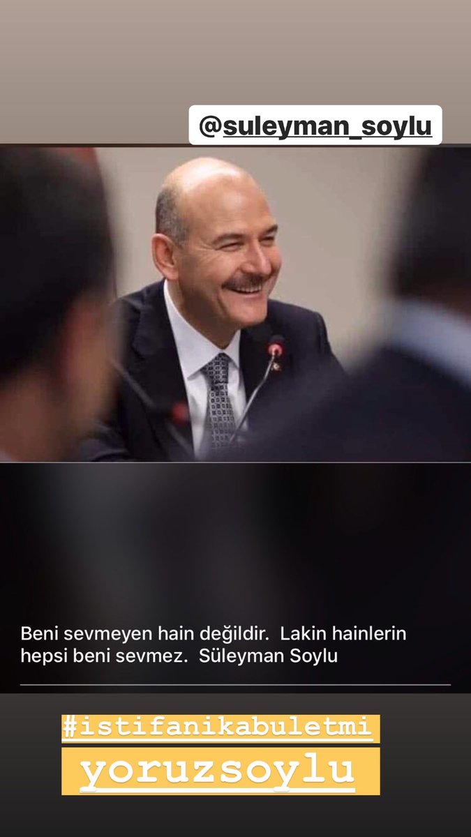BENİ SEVMEYEN HAİN DEGİLDİR  LAKİN HAİNLERİN HEPSİ BENİ SEVMEZ. #istifanikabuletmiyoruzSOYLU
#SoylununYanındayız 
#sueleymansoyluyalnızdeğildir