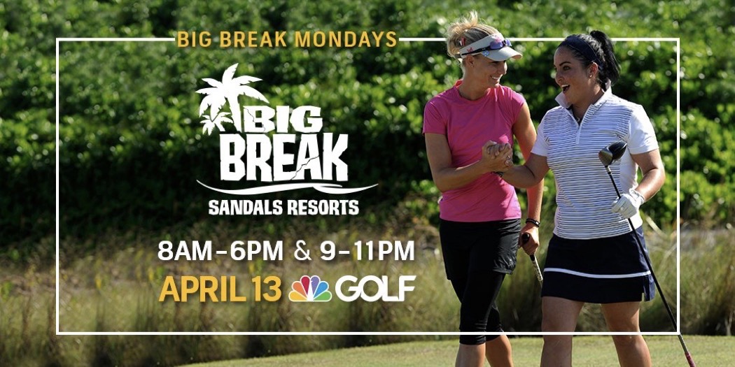EpsonTour's tweet photo. Catch an encore presentation of the entire 10-episode series #BigBreak @SandalsResorts all day tomorrow on @GolfChannel! The 11-player cast features 9 Symetra Tour alumnae 💪🏻 #Road2LPGA #DriveOn https://t.co/u0pr0SHjAQ