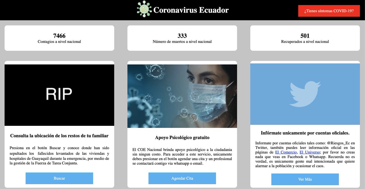 eox_solutions's tweet photo. Reporte 12 de abril 2020

501 Recuperados a nivel nacional #yanofaltamucho

Visita https://t.co/hGOr9SJ1lO

#Ecuador #Quito #GuayaquilEnEmergencia #COVID19Ecuador #COVID2019Ec #Covid19Ec #CoronavirusEnEcuador #CoronavirusEc #CoronavirusEcuador #QuedateEnCasa https://t.co/OKWCZ4znaT