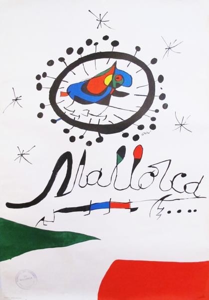Let’s begin in 1973. Titled “Sol de Mallorca,” this poster by Joan Miró was made for the Mallorca Tourism Board on the occasion of the meeting of the Association of British Travel Agents, which brought some 2,800 agents to the island.