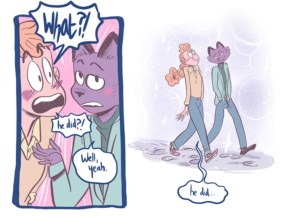 PRINCESS BEAST hasn't got crazy amounts of followers or anything, but has gained 200 new followers over the last day, and I'm absolutely chuffed.❤️❤️❤️❤️❤️❤️ anyway I updated it today, and..here's the update. I love drawing gossip, and people having crushes. Tell your pals!! :') 