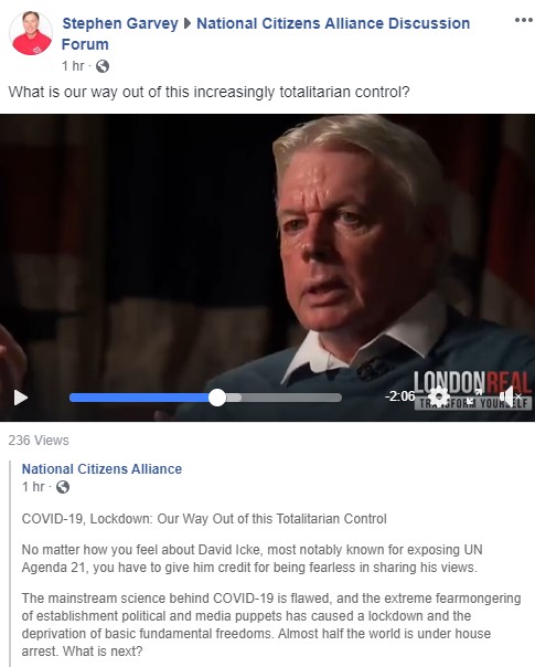 9/ And they're promoting David "Everyone I Don't Like is a Reptilian" Icke and his theory that 5G is causing the virus. Icke encouraged arson of UK 5G towers in his interview. #COVID19 LINK:  https://bit.ly/2V2RPqr 