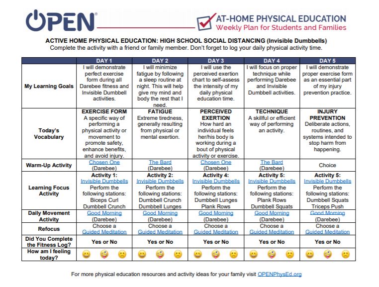 OPENPhysEd's tweet photo. ICYMI - WEEK 5 #HPEatHome LESSON PLANS AVAILABLE! Visit us at https://t.co/84BsfLUPIg to get all of our K-2, 3-5, MS and HS #physed resources FREE! #teachershelpingteachers https://t.co/X1Zop1cXDS