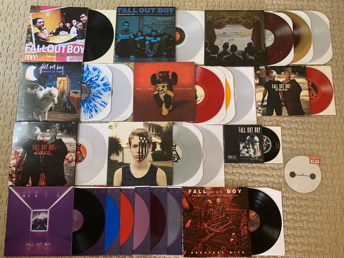Vinyl!1. All the Fall Out Boy albums I have on vinyl2. Albums + 7”s3. All the vinyl (plus Patrick and a Comp)4. Vinyl with CDs