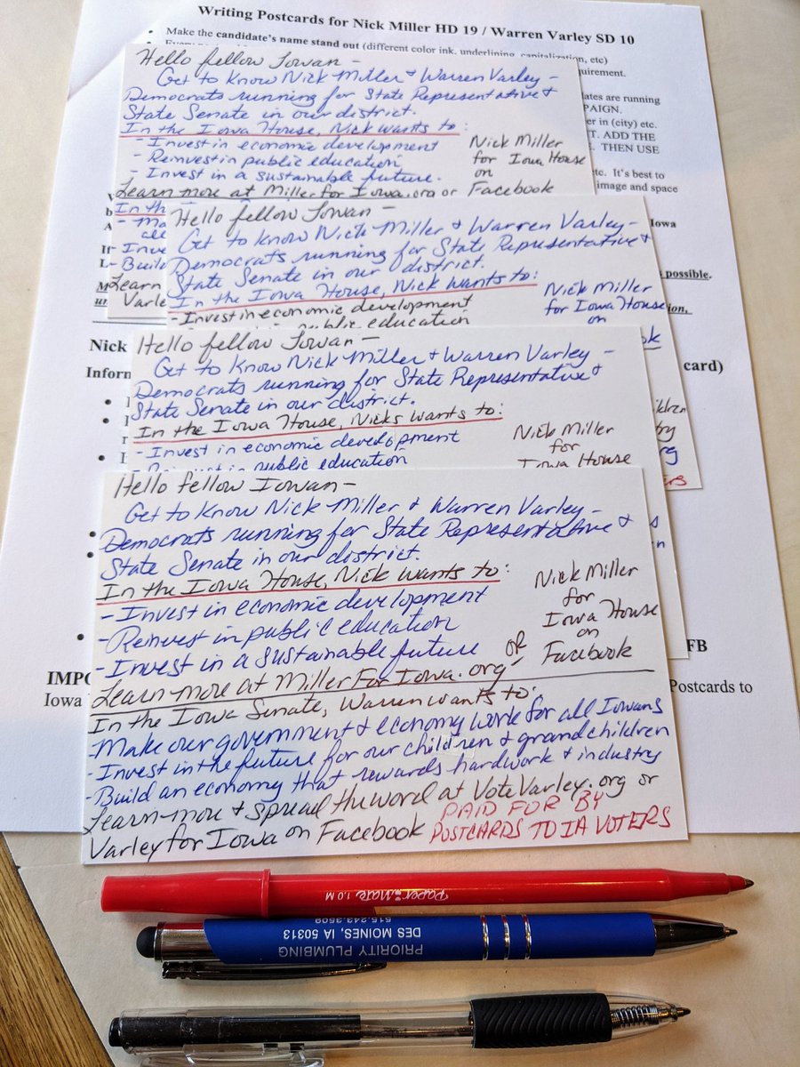 ShellySilver11's tweet photo. Working on #postcardstoIowaVoters for @millerforiowa and @VoteVarley Democrats running for Iowa House and Iowa Senate. https://t.co/VA6YUL2foz and https://t.co/nVvPm6Rreg for more info! https://t.co/oRz9xpCdJg