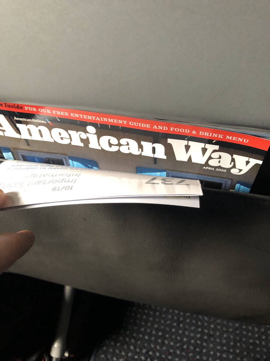 cwebb05's tweet photo. Decided to fly to Chicago to help as an RN in the ICU, it’s a bit odd flying on quarter full airplane. Also, I don’t know if anyone will read American Way again 🤷🏼‍♂️ https://t.co/erikHiPXnz