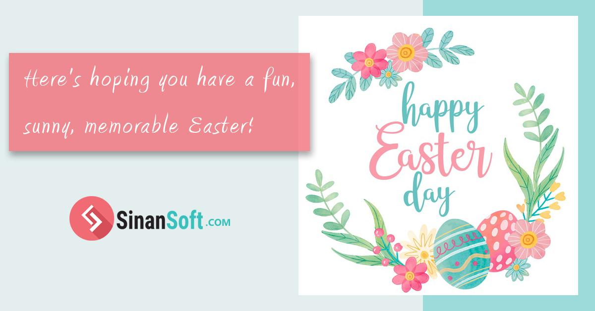 Sinansoftinc's tweet photo. Here's hoping you have a fun, sunny, memorable Easter!
HAPPY EASTER DAY!

#HappyEaster #Easter #Software https://t.co/IfyL6lG0Y8