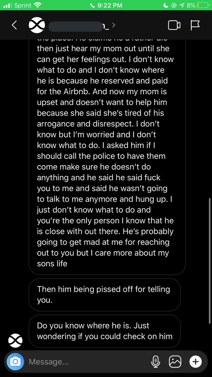 then i had their mom calling me the next day cause this person threatened to kill themselves and block their mom and then the next day pretended like nothing happen. luckily i still had their location to track and texted the bitch to make sure the were okay.