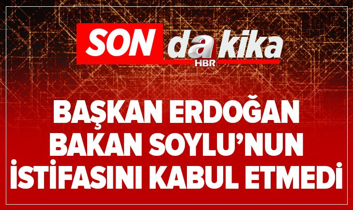 Başkan Recep Tayyip Erdoğan, İçişleri Bakanı Süleyman Soylu'nun istifasını kabul etmedi! ow.ly/GGuP50zc971