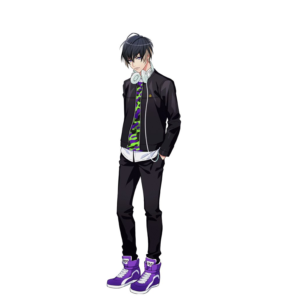 9. Masumi -I used to hate the green/purple print of his shirt but now I think it’s ok -Emo “I listen to music to vent my feelings” aesthetic-His shoes are so big they’re practically wearing him