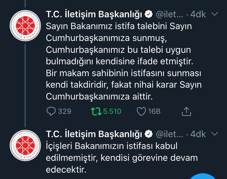 Sensiz olmaz bakanım #sueleymansoyluyalnızdeğildir #istifanikabuletmiyoruzSOYLU