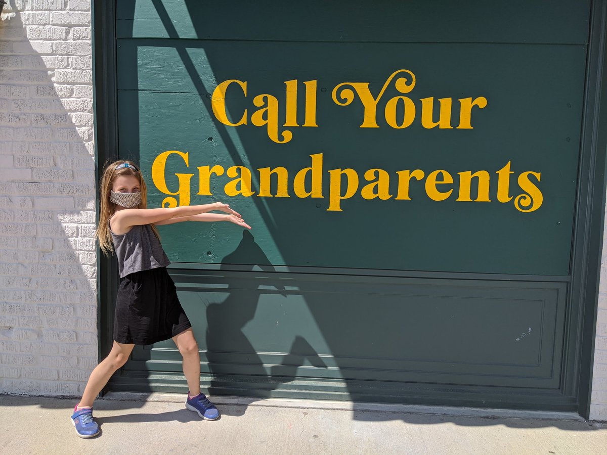 We went out for a drive today and passed this newly painted mural in our neighborhood, which my daughter took a picture by in her newly sewn mask.