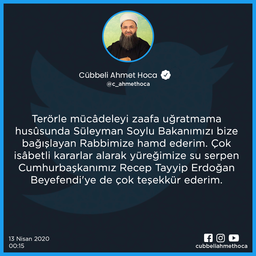Cübbeli Ahmet Hoca tweet media