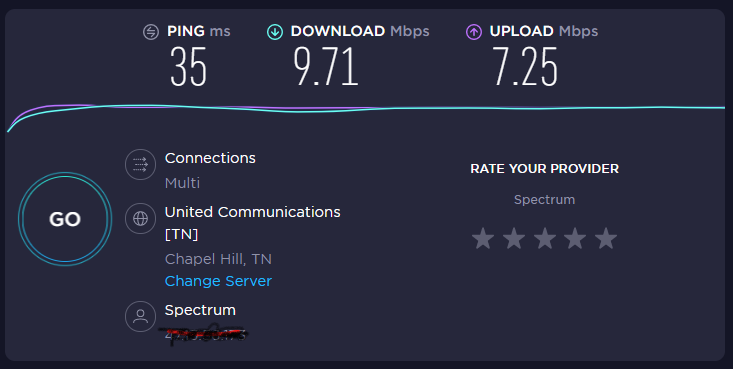 SmokeMoreButts's tweet photo. @Ask_Spectrum Why has my internet been so slow all day and when I call in I'm told there are no outages in my area. This is unacceptable. I should be ~400 https://t.co/nF97ItVNFk