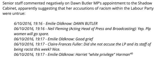 And now for the ANTI-BLACKNESS and misogynoir! No sympathy from party staff for Diane Abbott crying in the loos (likely because of the abuse she receives). One of them told a journo about it.