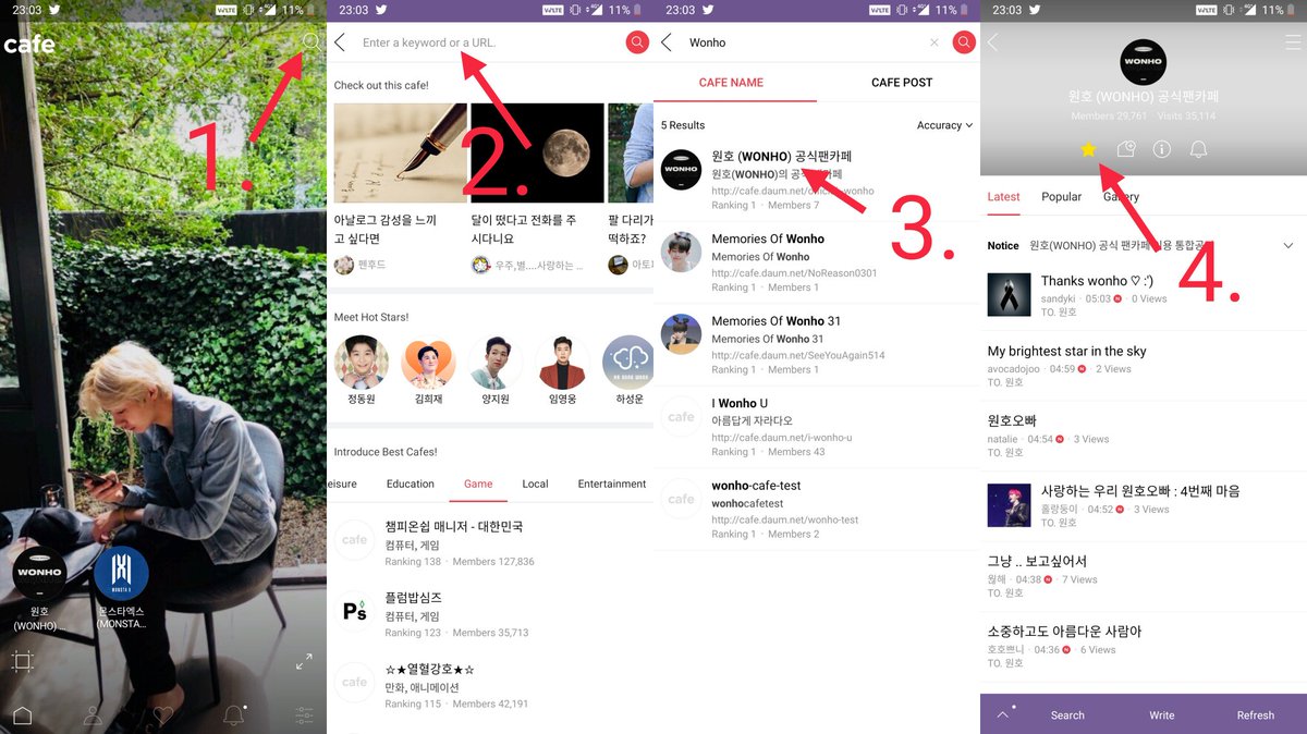 First, let& #39;s search and join his Cafe.Then it will ask you to pick your Fancafe nickname. Use either fully English or fully Korean name, (no numbers and no symbols) max 12 character English name and max 7 character Korean name