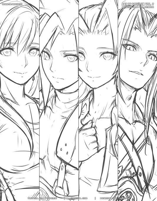 Tifa Lockhart, Cloud Strife, Aerith Gainsborough, &amp; Sephiroth sketch fanart ٩(๑˃́ꇴ˂̀๑)۶.
#Tifa #Cloud #Aerith #Aeris #Sephiroth #FinalFantasyVII #FF7 
#ティファ #クラウド #エアリス #セフィロス #ファイナルファンタジーVII 